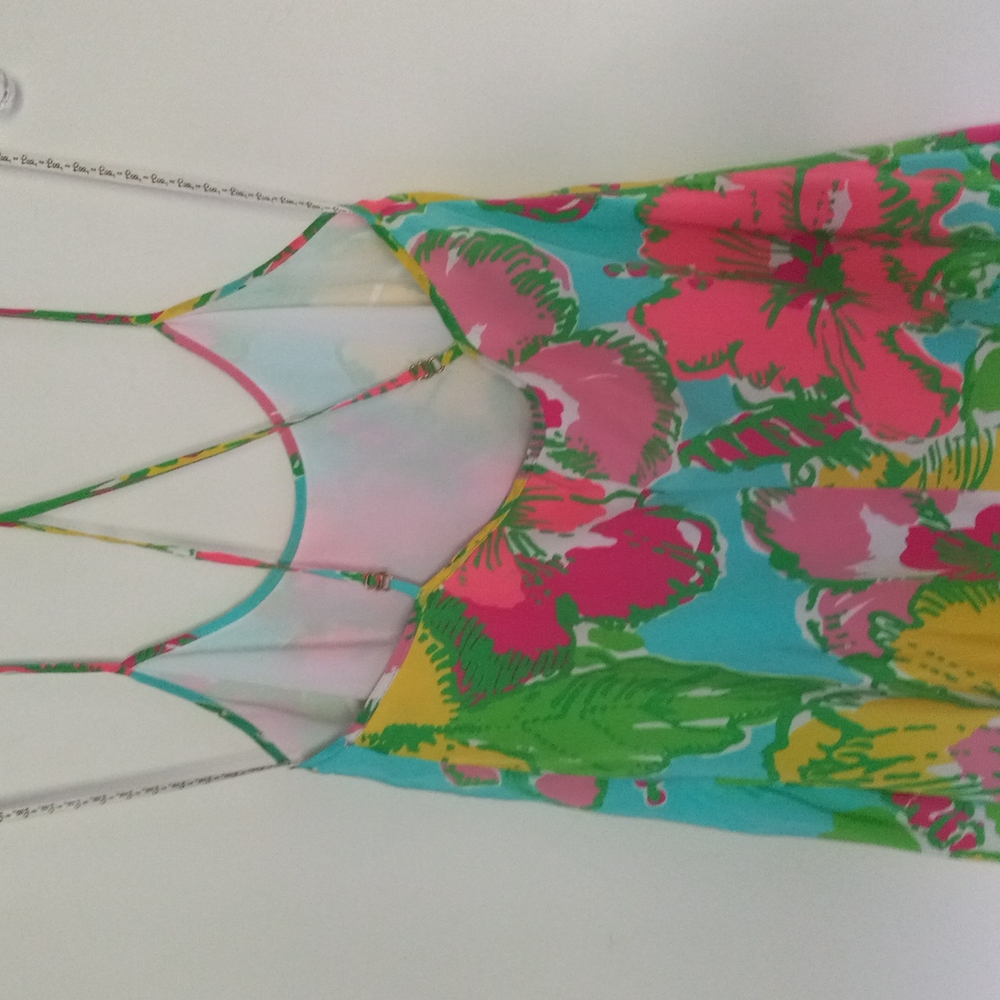 LILLY PULITZER ALL SILK MINI DRESS SWING/FLARED Spaghetti Straps   (Copy)